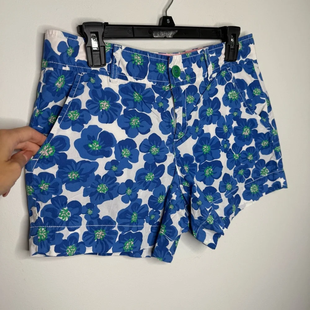 C11 Lilly Pulitzer‎ Callahan Shorts Blue Pansy Print